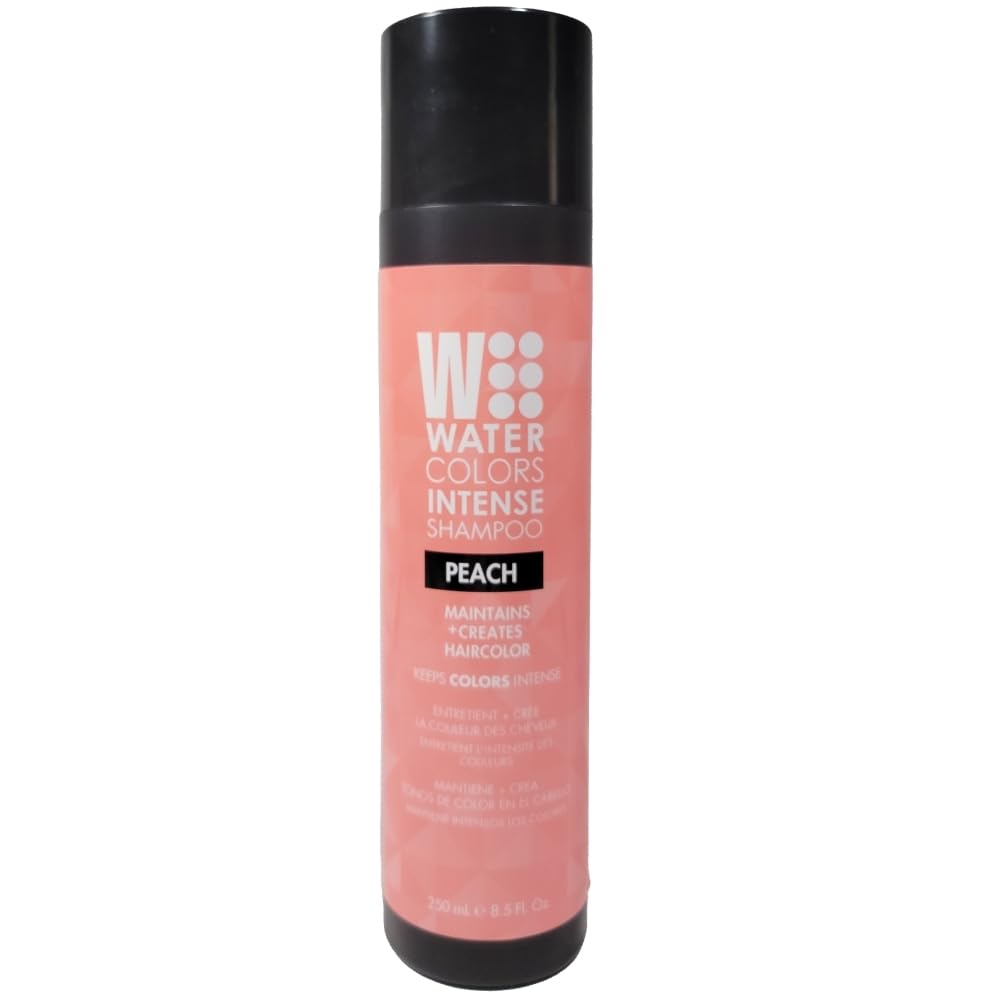 Watercolors Peach bottle pour showing easy color refresh for hair