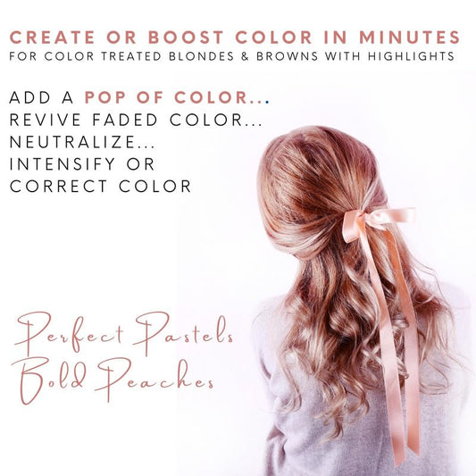 Watercolors Peach shampoo foam cleanses and deposits color for quick refresh