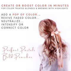Watercolors Peach shampoo foam cleanses and deposits color for quick refresh