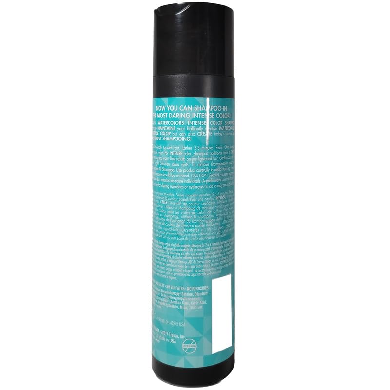 Watercolors teal bottle shown in a bathroom setup for home color refresh.