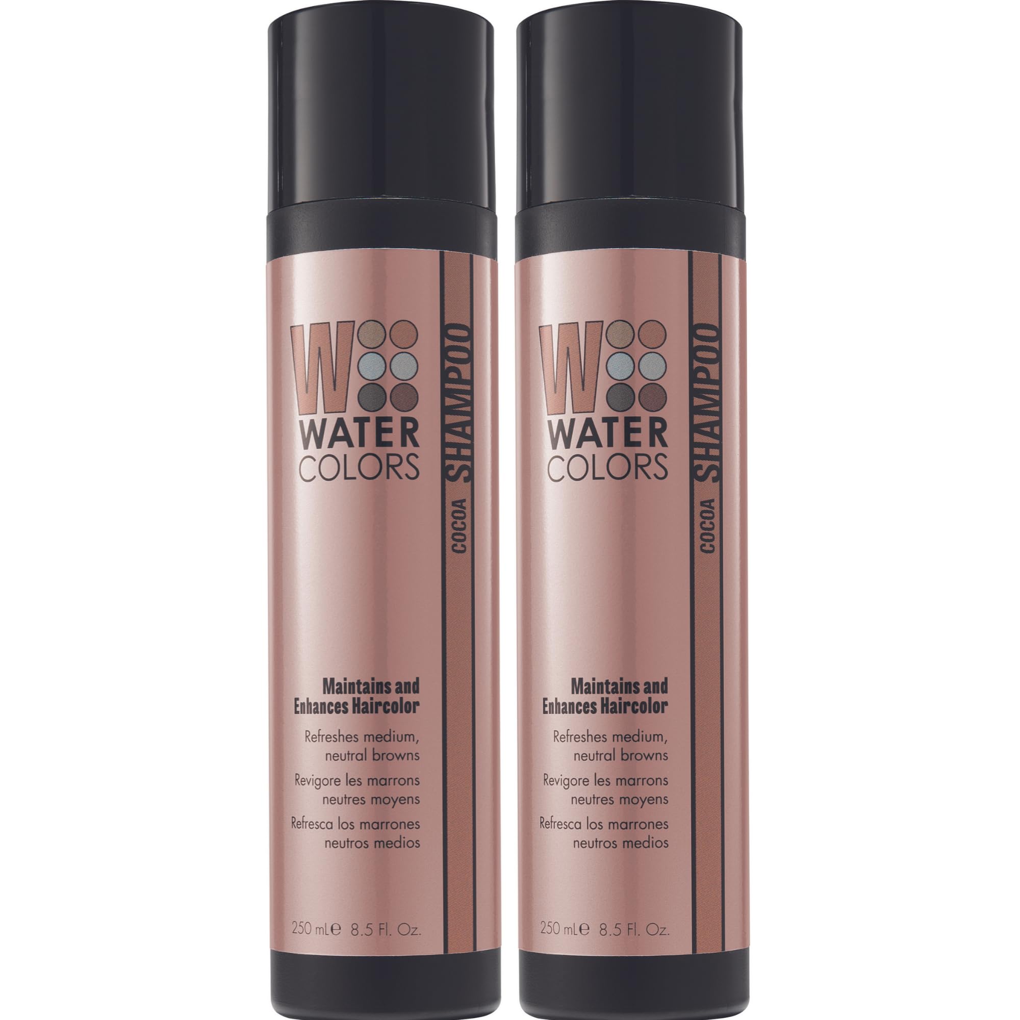 Watercolors by Tressa cocoa color depositing shampoo bottle front for quick color refresh