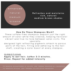 Watercolors by Tressa cocoa shampoo label close-up highlighting color-depositing formula