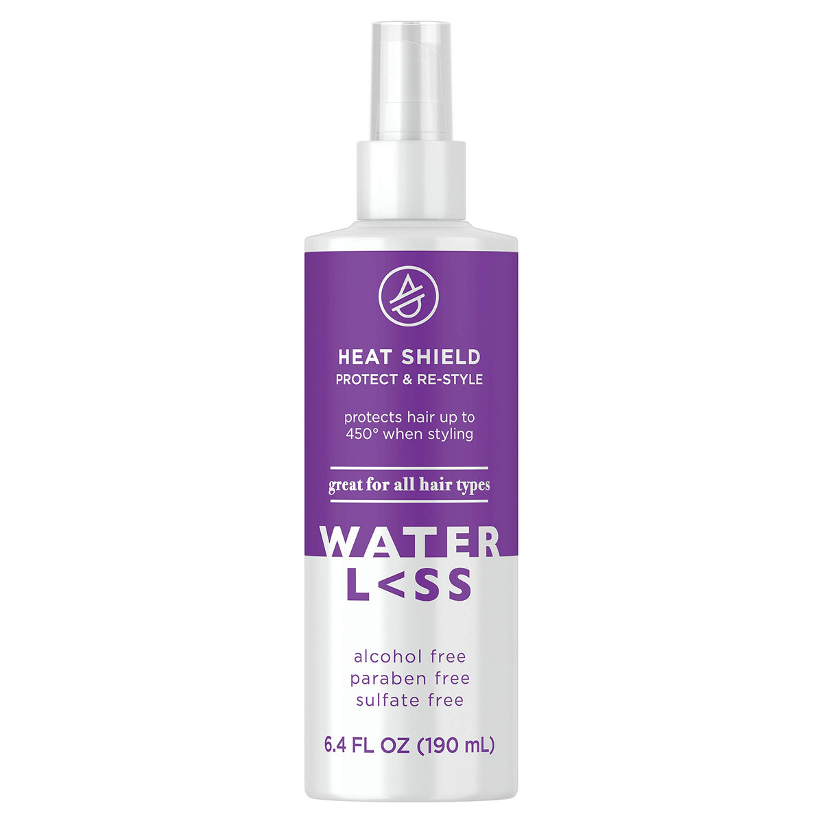 Waterless Heat Shield Protect & Re-Style bottle ready for heat protection up to 450 degrees.