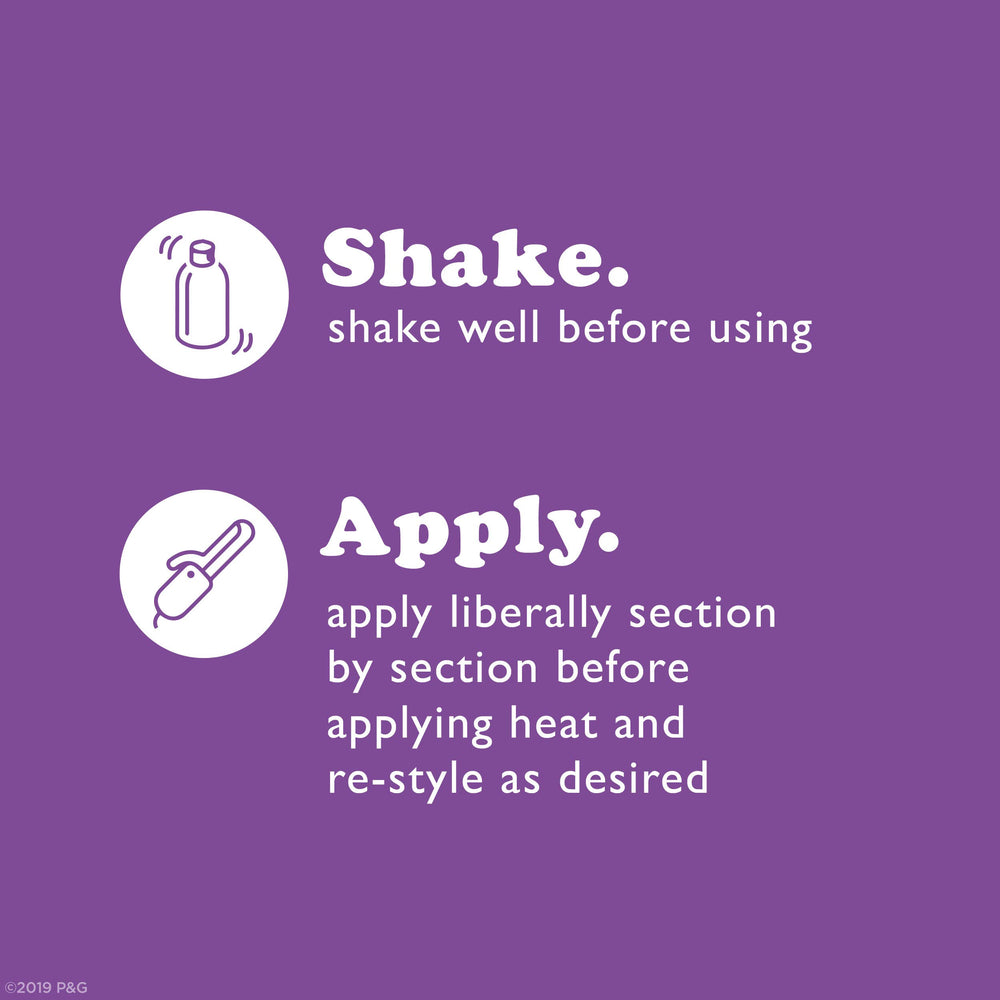 Waterless Heat Shield enables waterless hair care routines with no wash needed.