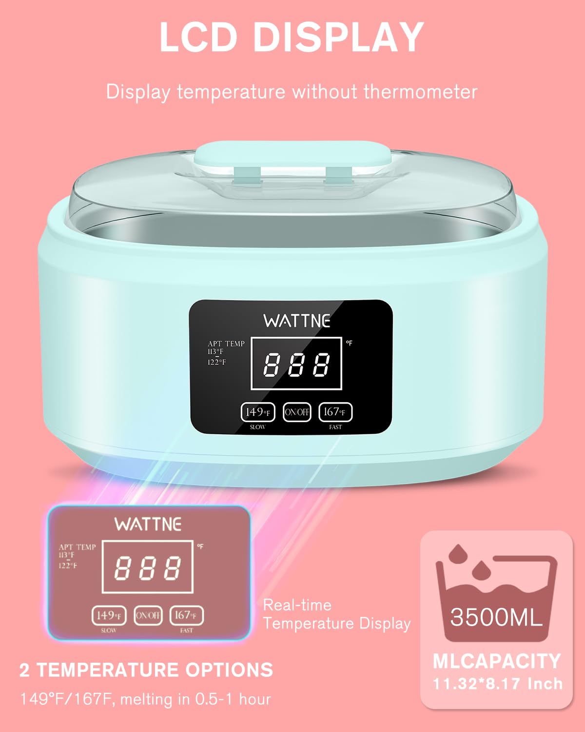 Wattne green paraffin bath melts wax quickly for hands and feet