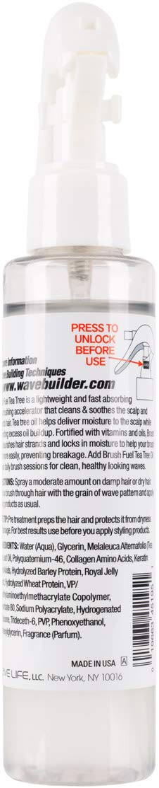 WaveBuilder Brush Fuel tea tree oil extract highlights scalp care after sessions