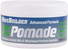WaveBuilder Night Form Pomade bottle demonstrates night-ready hold for waves.