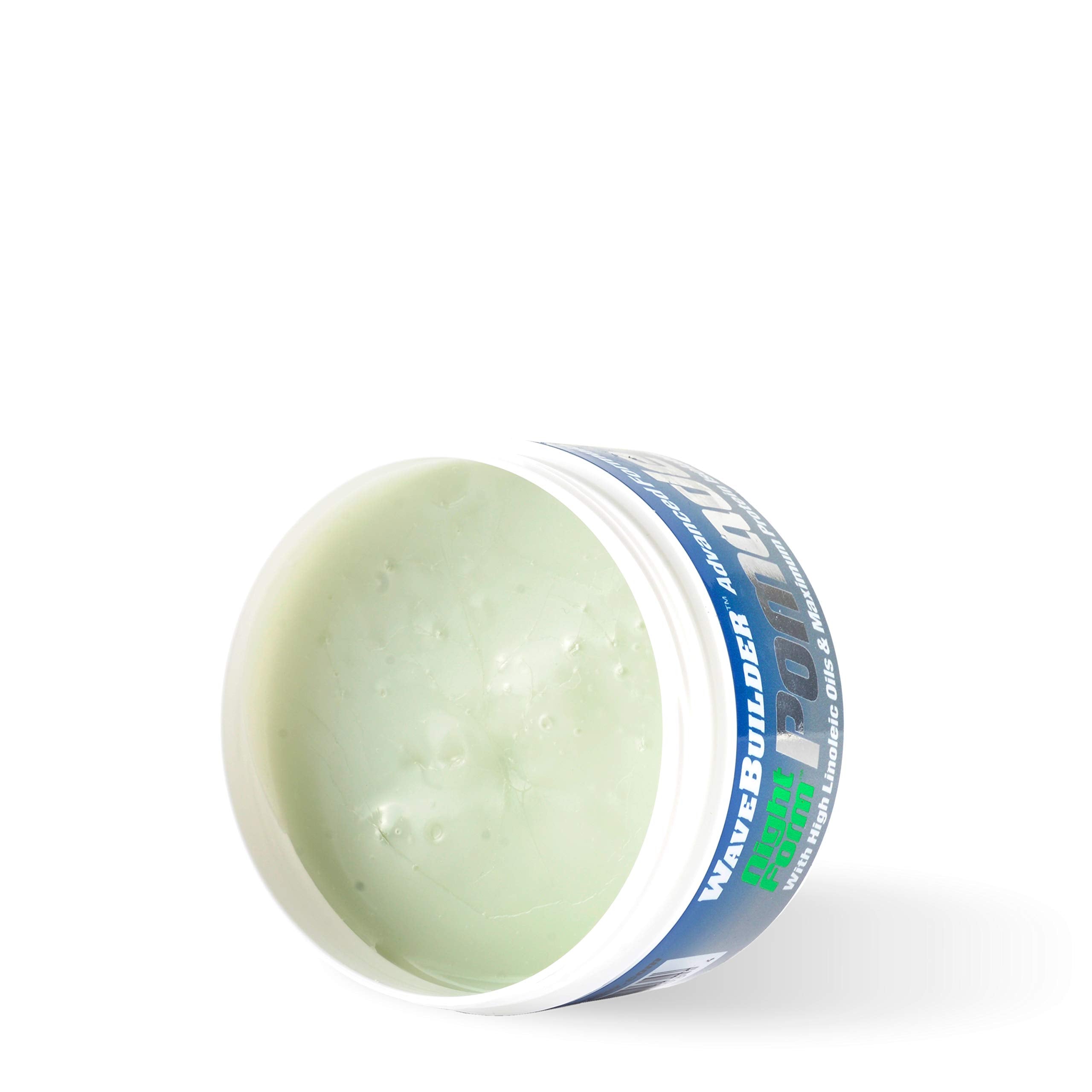 WaveBuilder Night Form Pomade open-tube shot shows rich formula for hold.