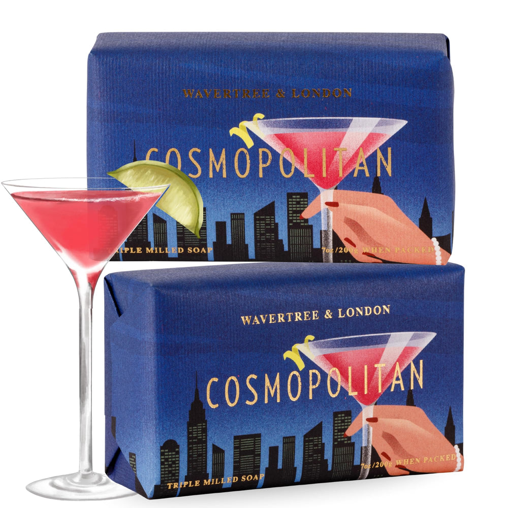 Wavertree & London Cosmopolitan soap bars close-up showing creamy lather for all skin types.