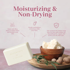 Wavertree and London natural ingredients list soap bar with plant oils and glycerin.