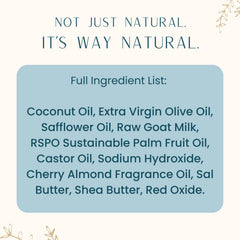 Way Natural Goat Milk Soap Bar Cherry Almond larger-per-bar value compared to many standard bars.