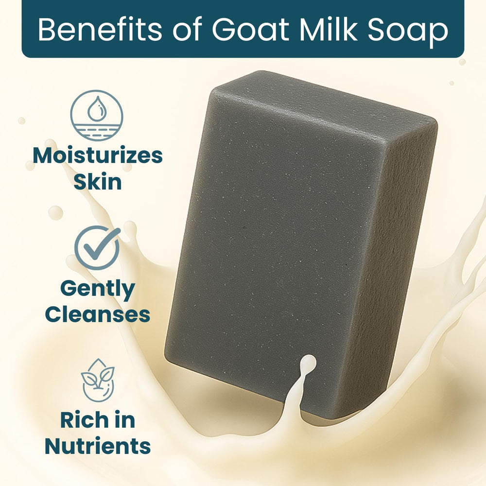 Way Natural goat milk soap bar in hand for easy moisturizing