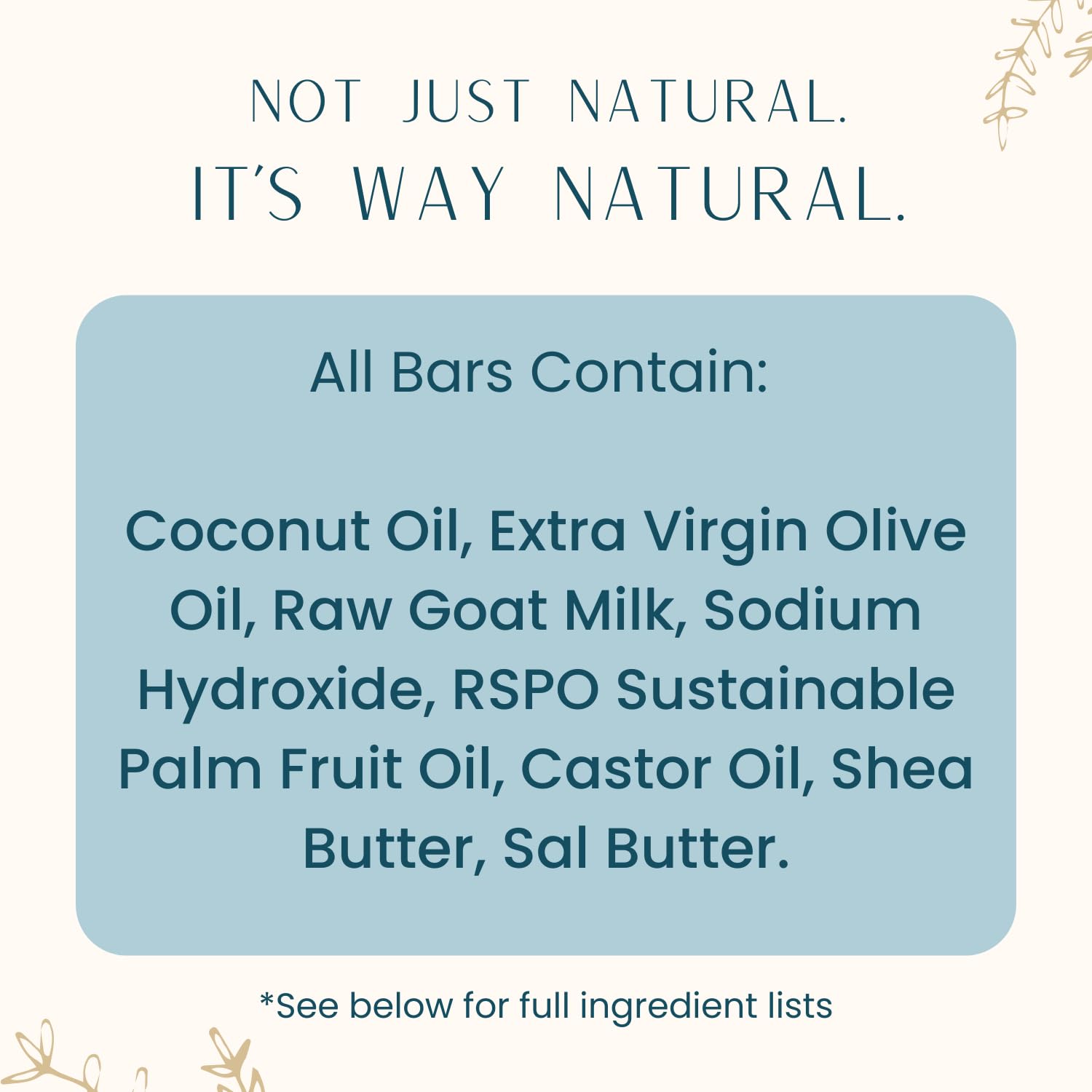 Way Natural ingredients list highlighting natural ethically sourced components