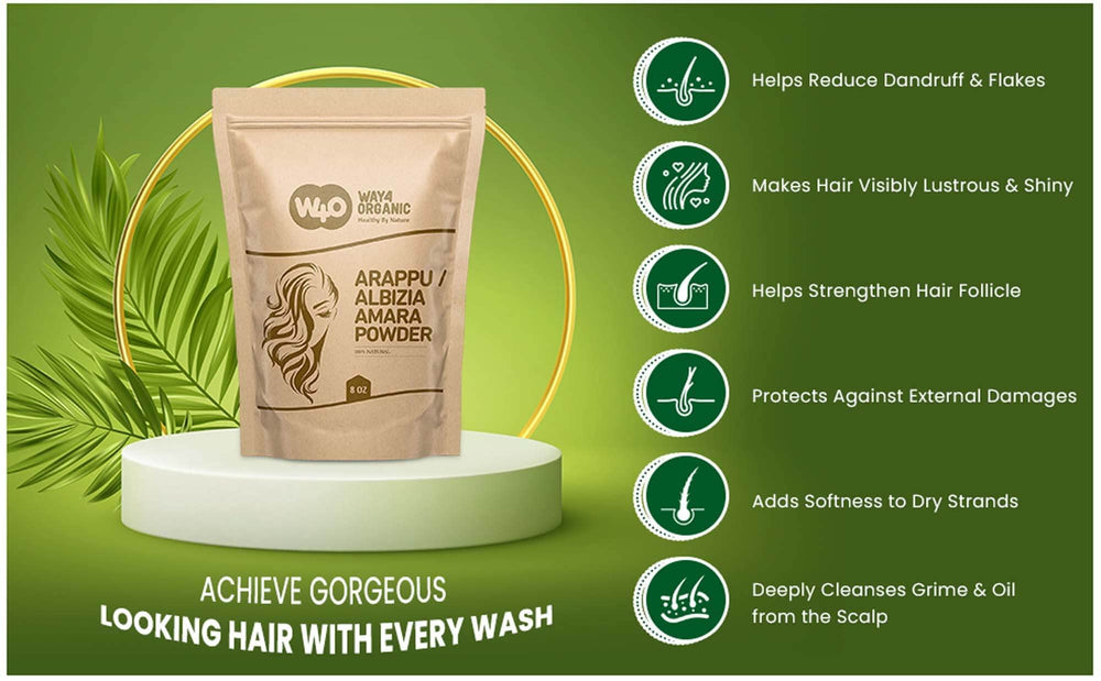 Scalp application of Arappu powder for natural conditioning