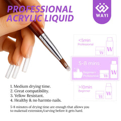 WAYI Kolinsky number 12 brush for precise acrylic application.