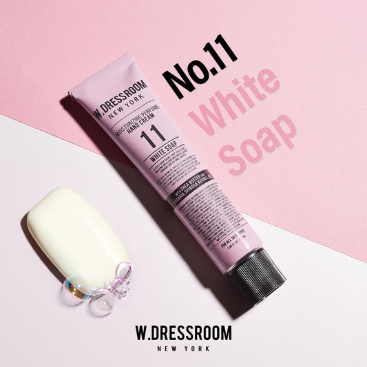 W.Dressroom Hand Cream bottle showing non-greasy, quick-absorbing finish for busy days.