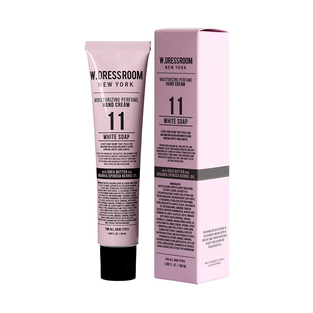W.Dressroom Moisturizing Hand Cream travel-size bottle for on-the-go hydration.