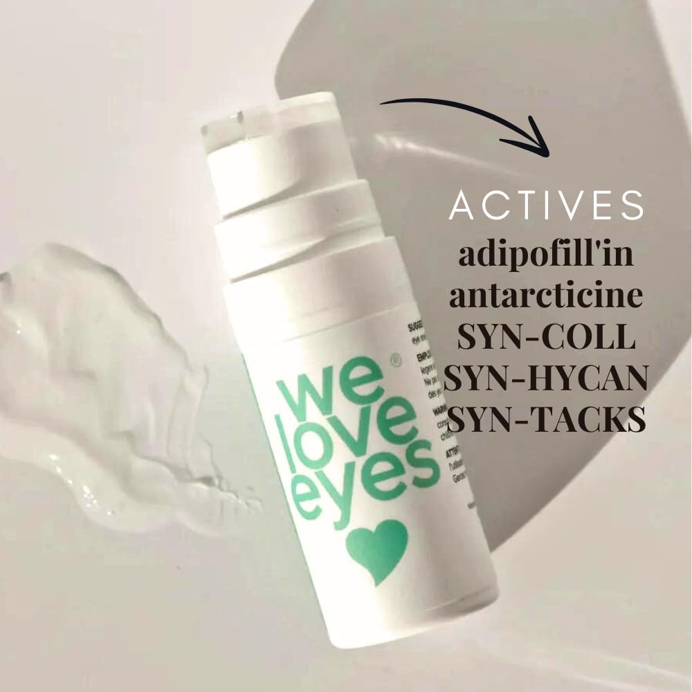We Love Eyes Shrubtox daily-use scene suggests hydrated eyelids and easy routine.