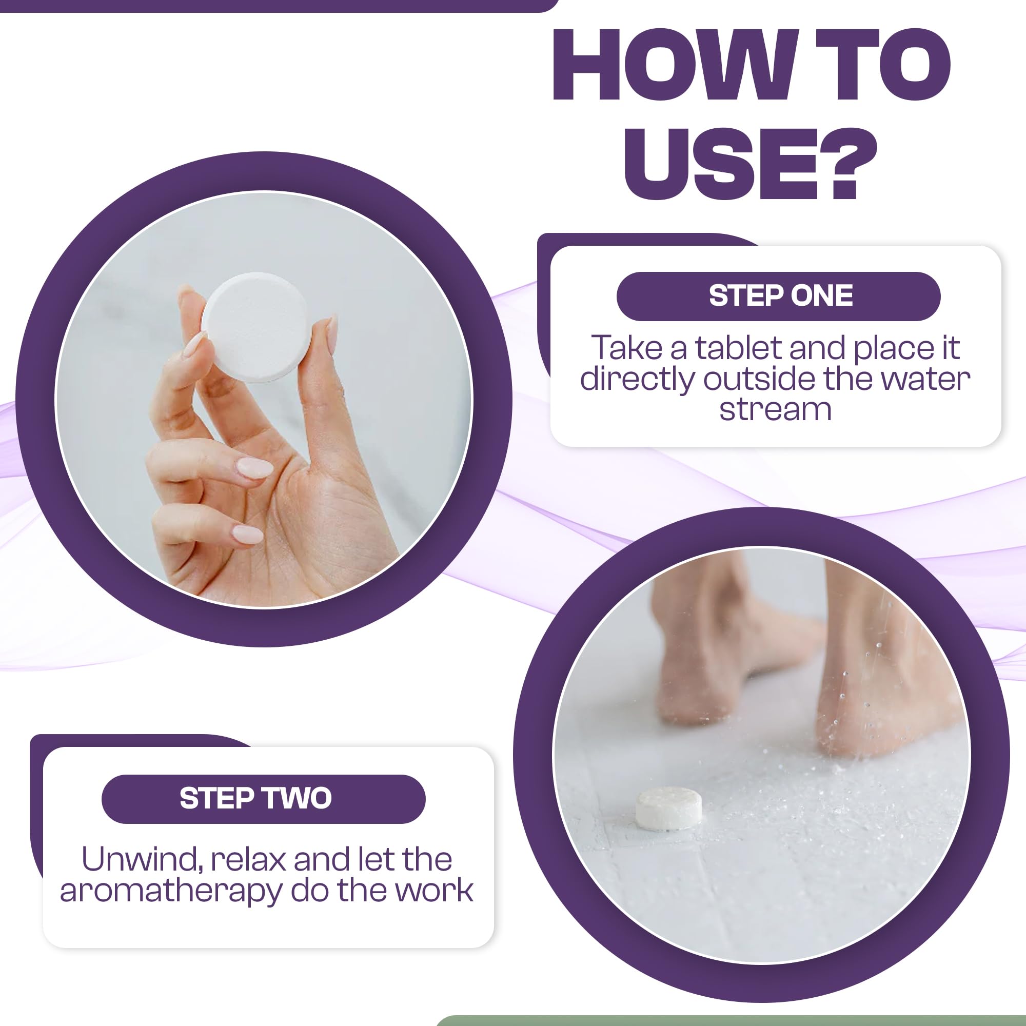 We-Tab lavender shower steamer supports a peaceful bedtime routine