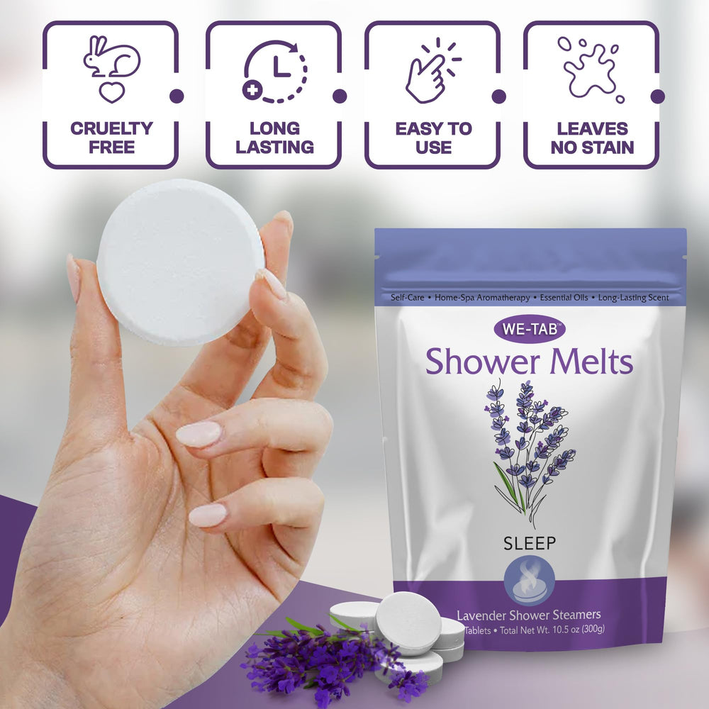 We-Tab easy-use shower steamer activates fragrance with steam