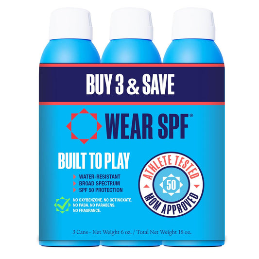 WearSPF Performance Sport Spray bottle front view for long-lasting outdoor protection