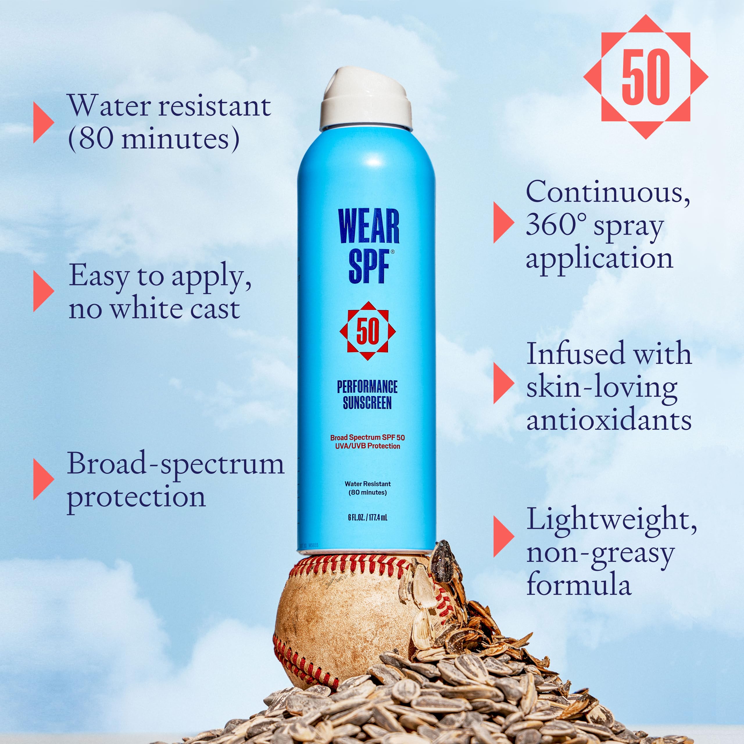 WearSPF product image illustrating water and sweat resistance during sports