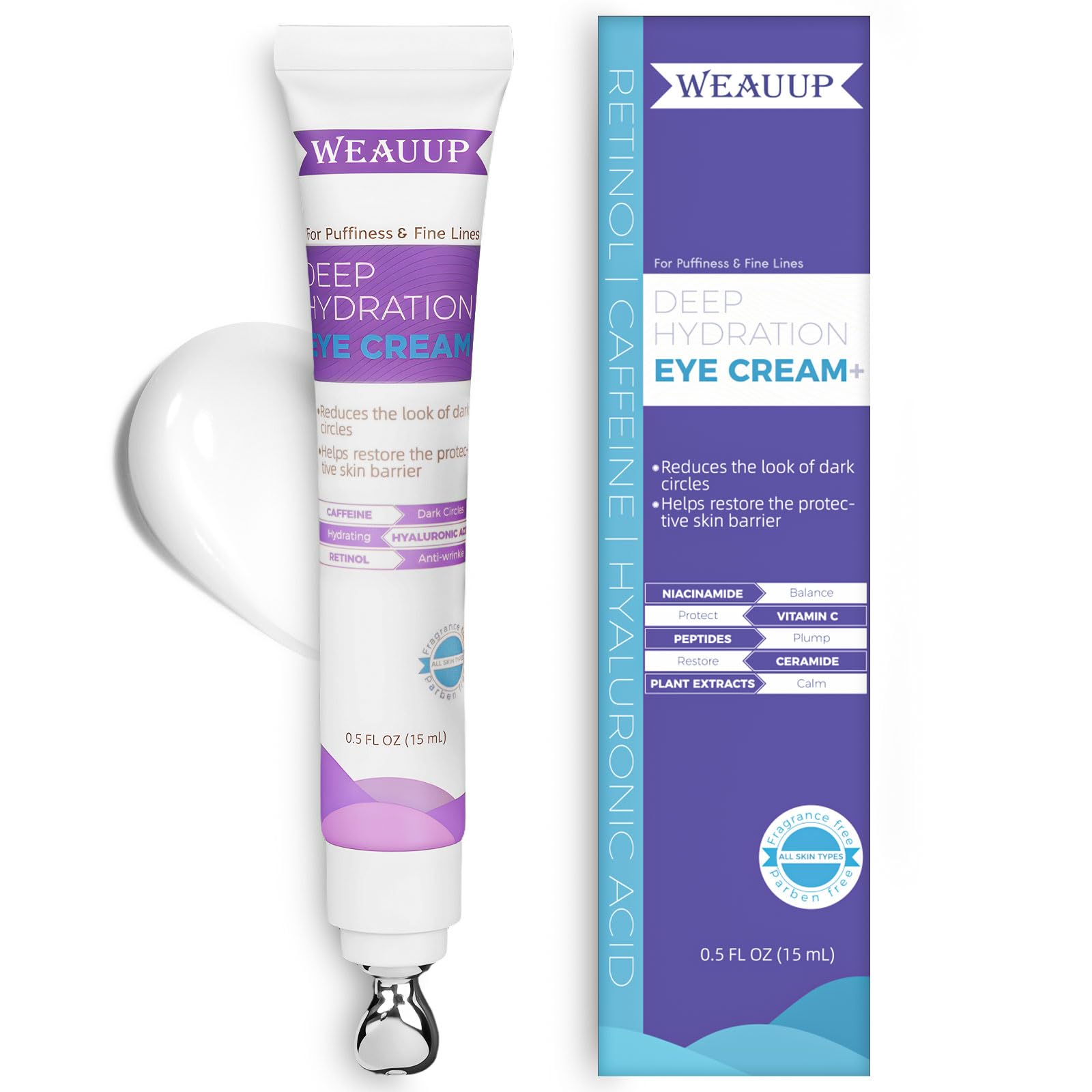 WEA UUP Eye Cream targets dark circles and puffiness for a refreshed look.