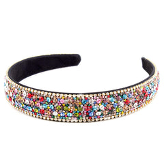 Wecoe rhinestone headband with crystal bling and padded interior for all-day wear.
