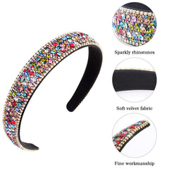 Wecoe rhinestone headband has a soft inner fabric to prevent irritation.