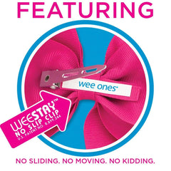 Wee Ones WeeStay No-Slip Clip closeup showing secure wear.