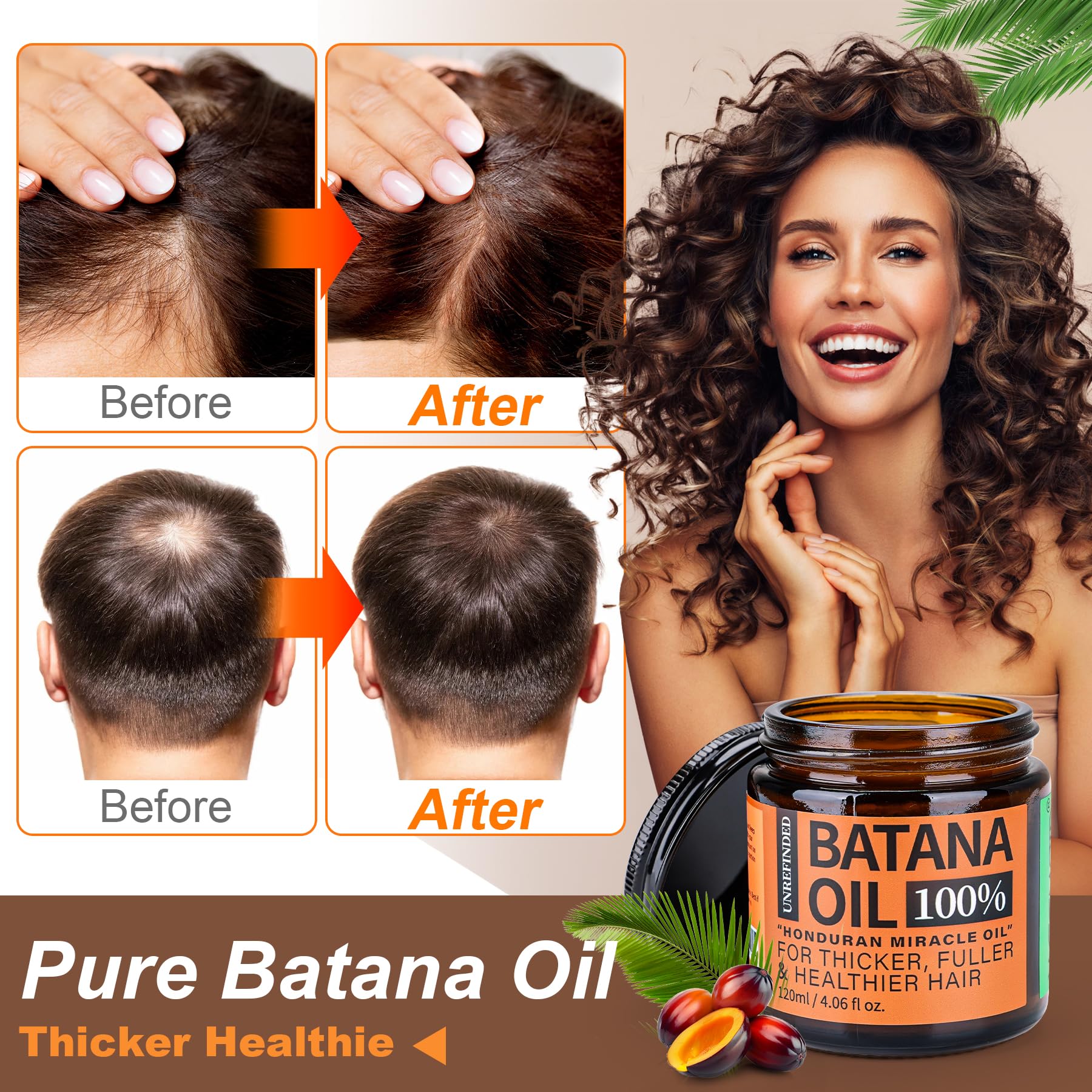 WEEMOTD Batana Oil on hair after styling, adds natural shine.