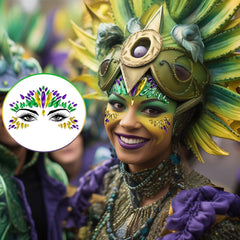 Wehhbtye Mardi Gras glitter closeup showing purple green gold shimmer