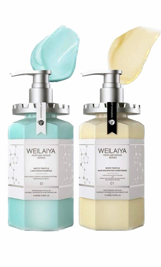 Weilaiya White Truffle Shampoo bottle—smooth, radiant hair after cleansing.