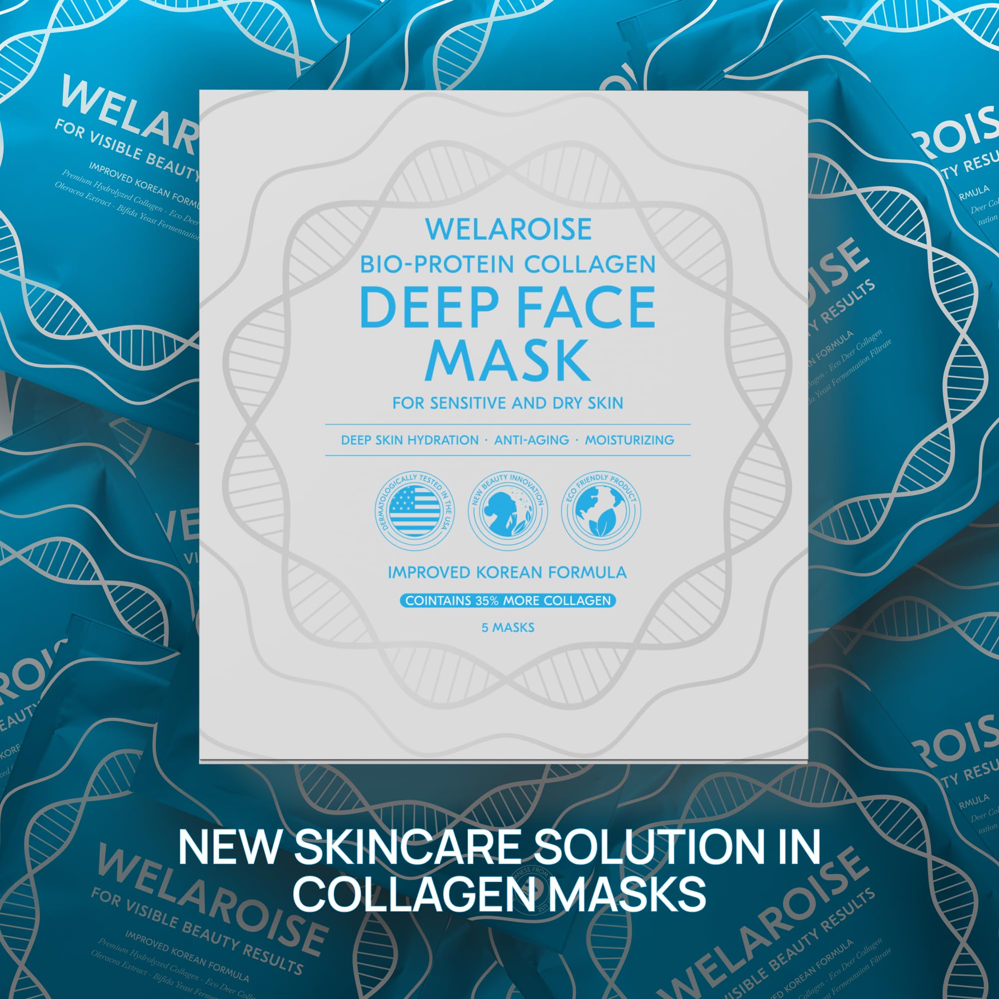 Welaroise hydrogel mask-texture close-up highlights premium material