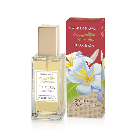 Royal Hawaiian Plumeria Cologne Spray bottle; Hawaii-inspired scent for daily wear.