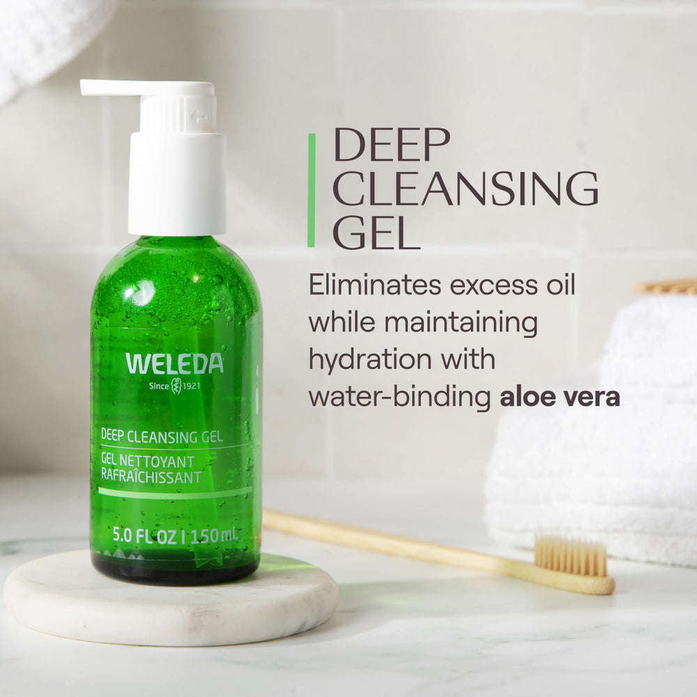 Aloe vera-rich formula in Weleda Deep Cleansing Gel provides gentle hydration.