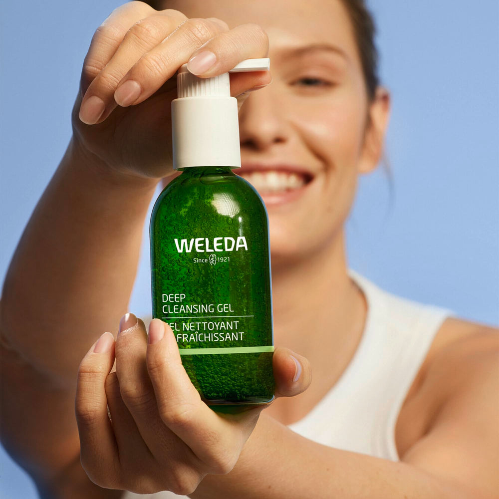 Vegan-friendly Weleda Deep Cleansing Gel packaging, ideal for travel.