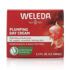 Weleda Plumping Day Cream texture closeup highlights plush, creamy consistency for easy application.