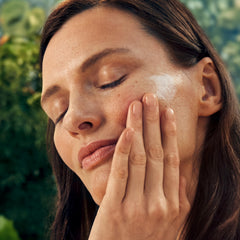 Weleda Plumping Day Cream vegan ingredients label emphasizing plant-powered care.