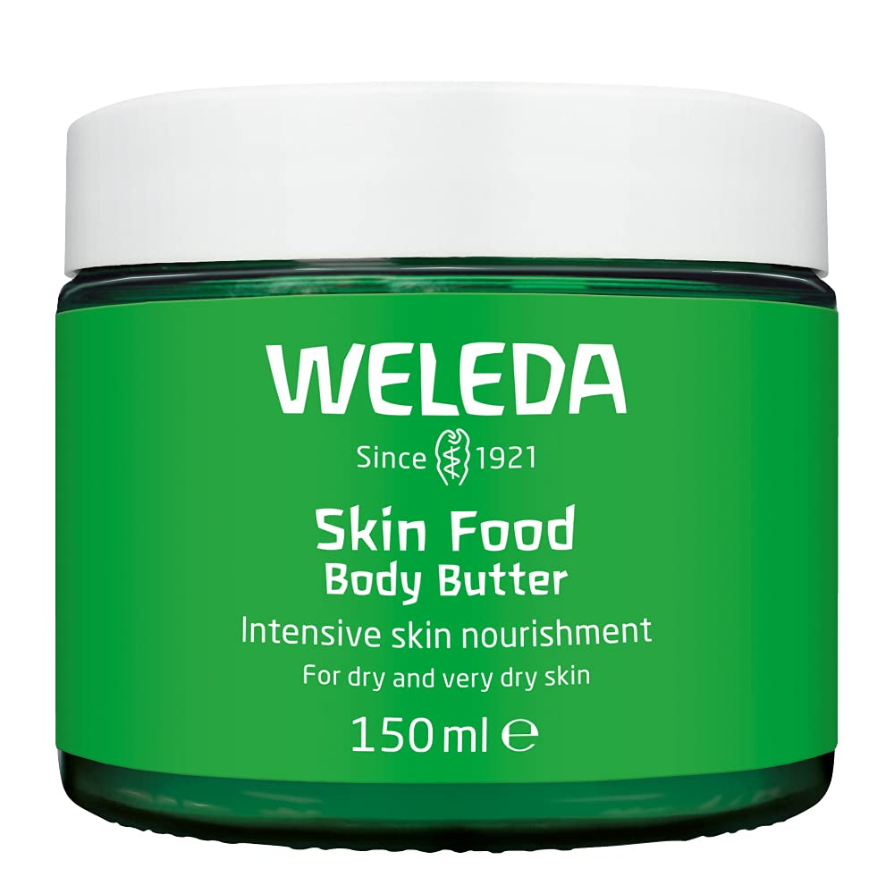 Weleda Skin Food Body Butter with whipped texture for quick absorption and silky skin.