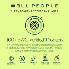Well People Bio Powder Foundation application guidance for buildable coverage with brush or sponge.