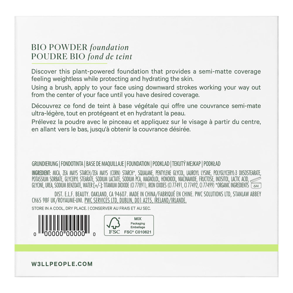 Well People Bio Powder Foundation talc-free formula for smooth, breathable wear.