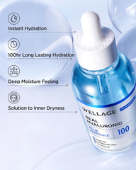 Pipette-like tip shows controlled serum drops for daily hydration.