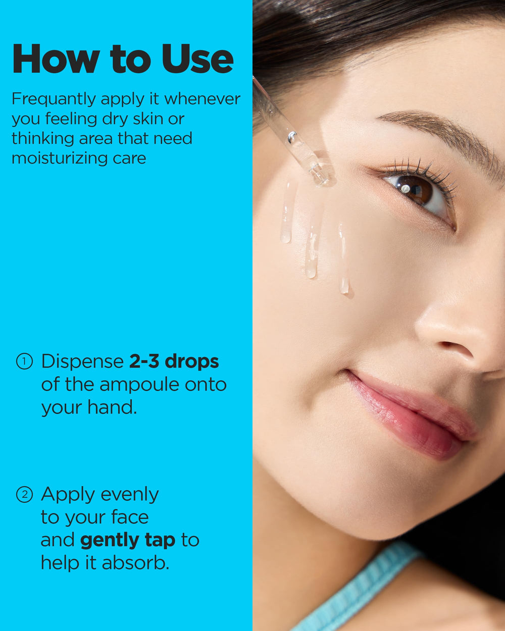 Blue ampoule hue evokes refreshing, spa-like hydration ritual.