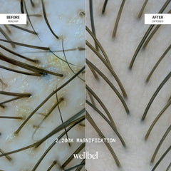 WELLBEL Detox + Restore Duo gentle lather shown during wash.