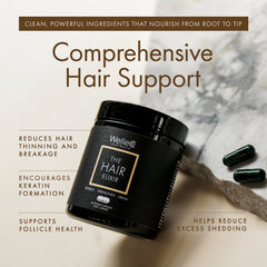 WelleCo The Hair Elixir packaging box on display