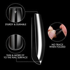 Clear ABS material of Wellquinn tips provides a thin, natural-looking extension.