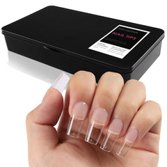 Wellquinn Short Square Nail Tips package shows a 360pc set for quick at-home manicures.