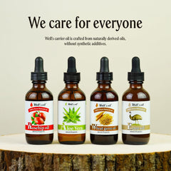 Well's Oil Aloe Vera Oil texture absorbed for silky, hydrated skin