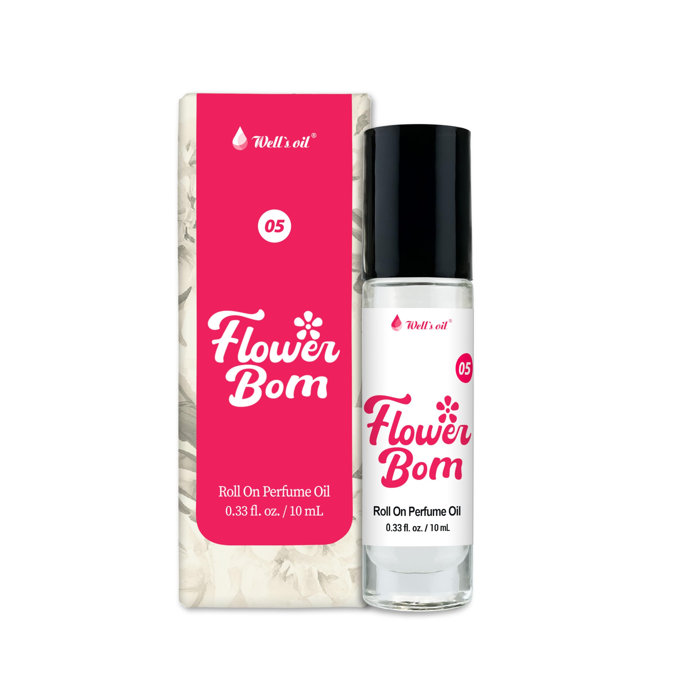Well's Oil Flower Bom roll-on bottle shows a long-lasting floral fragrance for daily wear.